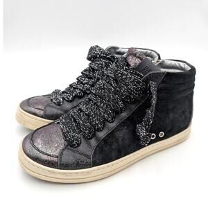 P448 Skate Boster Mid Top Skate Sneaker Shoes Women's Black Size US6 EU36